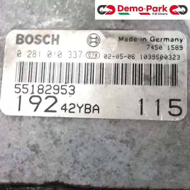 CENTRALINA MOTORE Fiat STILO - 1.9 JTD BOSCH 0 281 010 337    55182953   42YBA 1