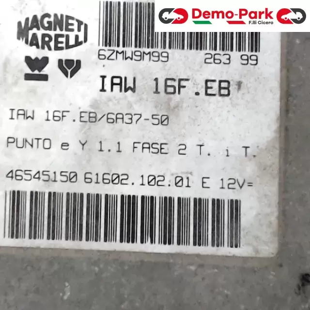 CENTRALINA MOTORE Lancia Y - 1.1 IAW 16F.EB/6A37-50 1
