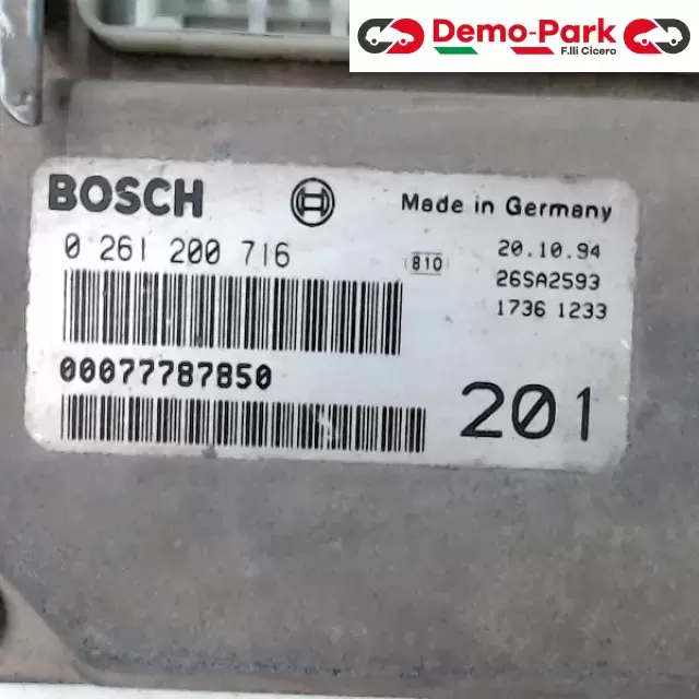 CENTRALINA MOTORE Lancia Y10 - 1.1 BOSCH 0 261 200 716     00077787850 1