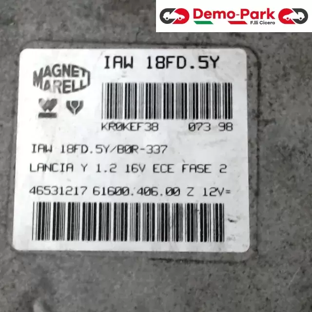 CENTRALINA MOTORE Lancia Y - 1.2 IAW 18FD.5Y/B0R-337 1
