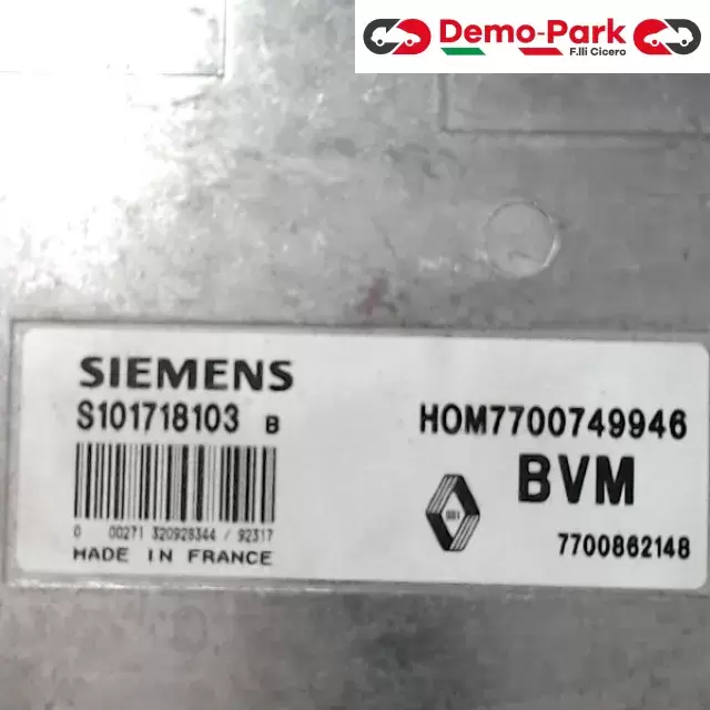 CENTRALINA MOTORE Renault 19 - 1.2 SIEMENS S101718103 B     HOM7700749946 1