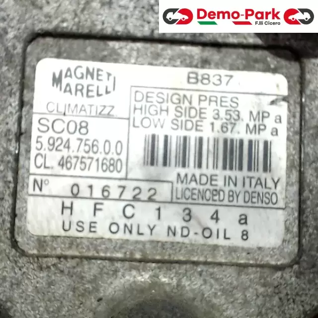 COMPRESSORE ARIA CONDIZIONATA Fiat PUNTO 188 -  1.2  0