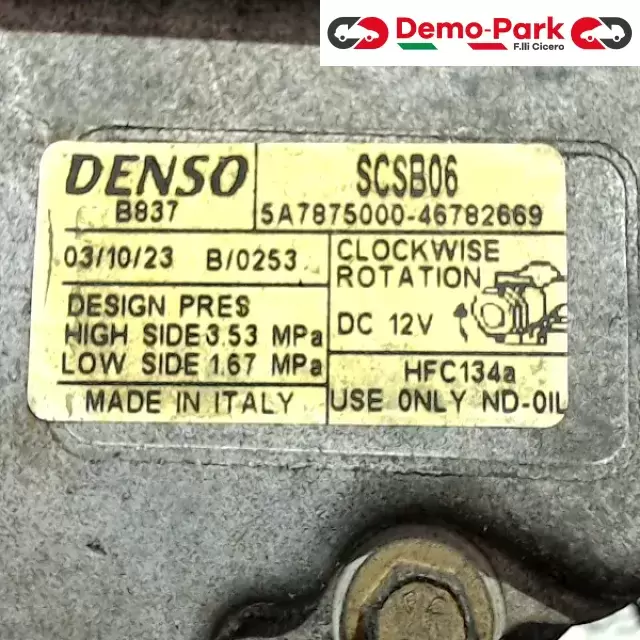 COMPRESSORE ARIA CONDIZIONATA Fiat PUNTO 188 -  1.2  0