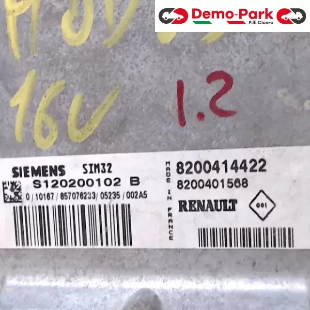 CENTRALINA MOTORE Renault MODUS - 1.2 16V SIEMENS S120200102B SIM 32 0