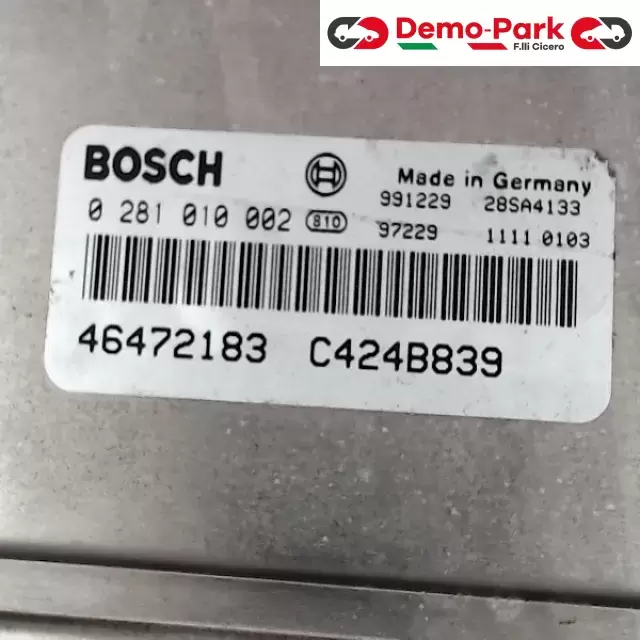CENTRALINA MOTORE Lancia LYBRA - 1.9 TD BOSCH 0 281 010 002 46472183  C424B839 1