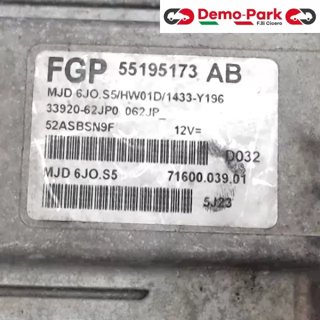 CENTRALINA MOTORE Suzuki SWIFT - 1.3 Mjet MJD 6JO.S5/HW01D/1433-Y196 2