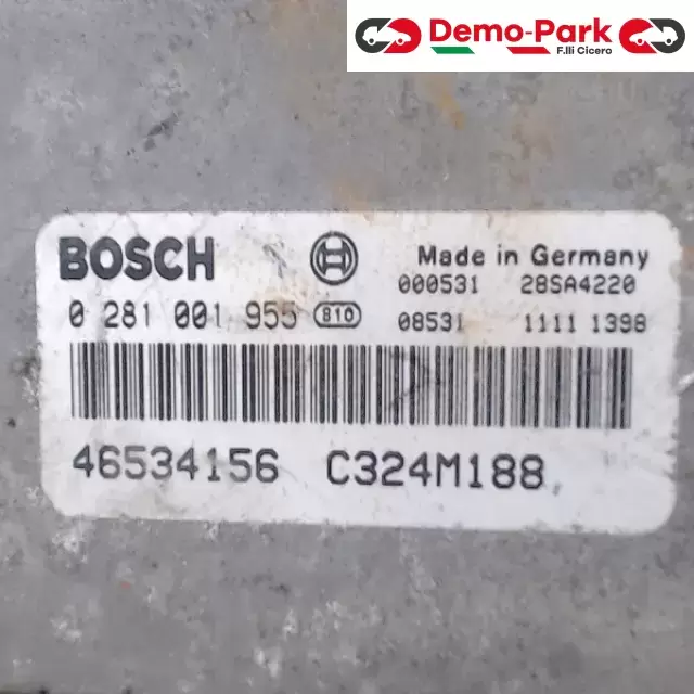 CENTRALINA MOTORE Fiat PUNTO 1.9 D BOSCH 0 281 001 955   46534156   C324M188 1