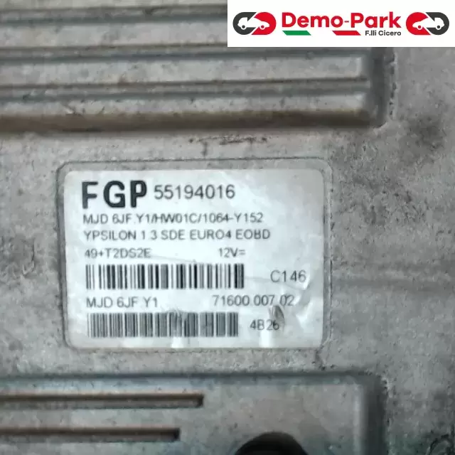 CENTRALINA MOTORE Lancia YPSILON 1.3 MJET FGP 55194016 1