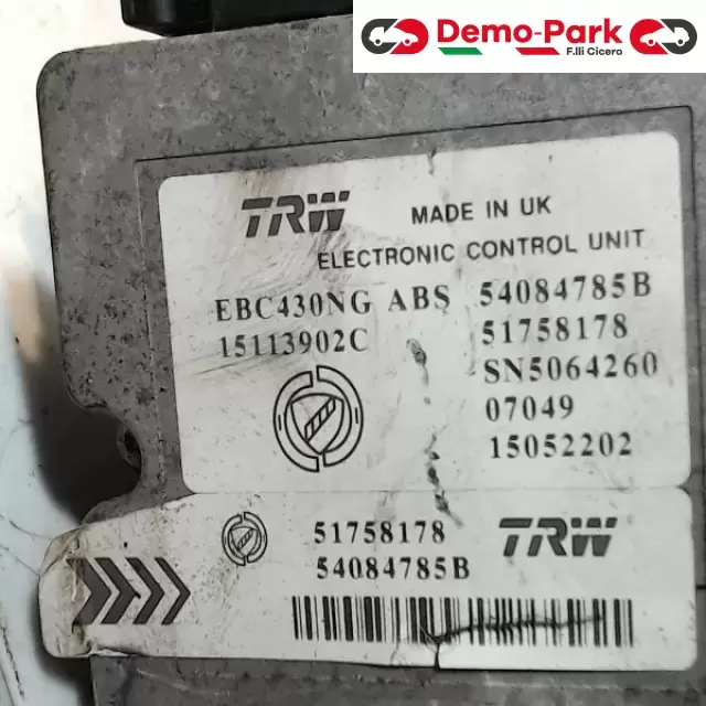 GRUPPO ABS Lancia YPSILON - 1.2 51758178  54084785B 2