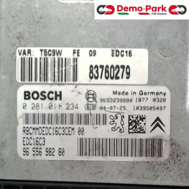 CENTRALINA MOTORE Peugeot 307 1.6 HDI 96 556 982 80  2