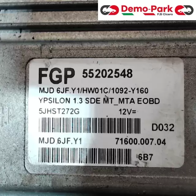 CENTRALINA MOTORE Lancia YPSILON - 1.3 Mjet 55202548 2