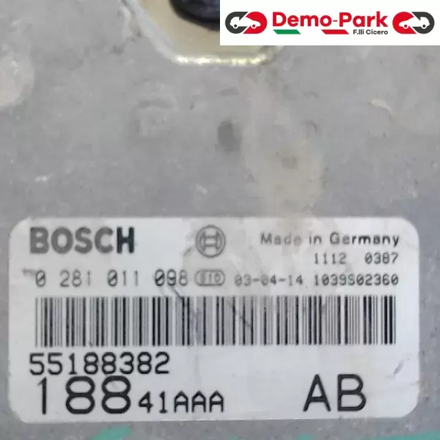 CENTRALINA MOTORE Fiat PUNTO II SERIE 1.9 JTD 55188382 1