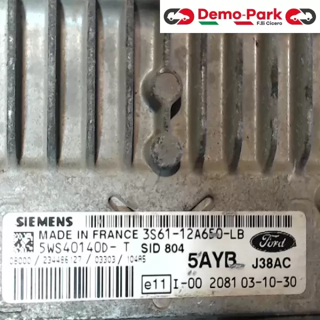 CENTRALINA MOTORE  Ford FIESTA 1.4 TDCI 3S61-12A650-LB 2