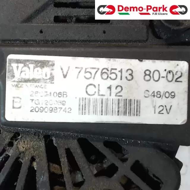 ALTERNATORE PEUGEOT 308 1.6 16V  Peugeot 308 - 1.6 HDI V7576513 1