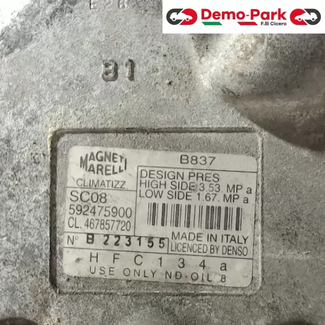COMPRESSORE FIAT PUNTO 188 1.2 B  Fiat PUNTO 188 -  1.2 592475900 2