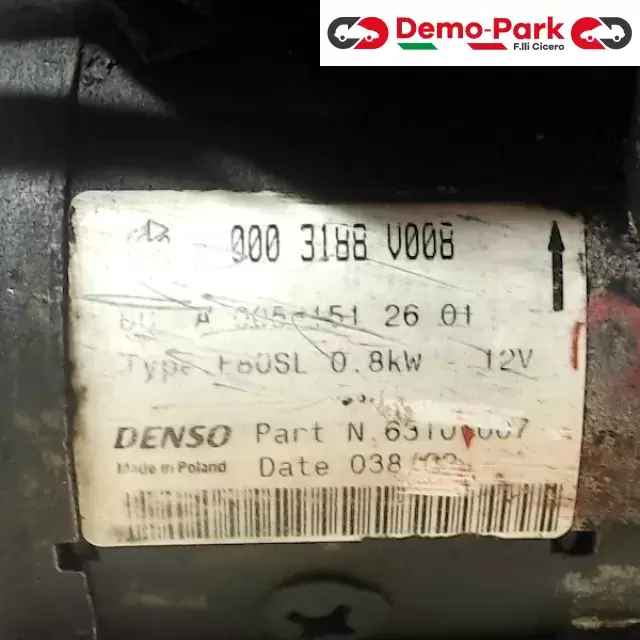 MOTORINO D'AVVIAMENTO SMART 600 Smart FORTWO 600 0003188V008 2