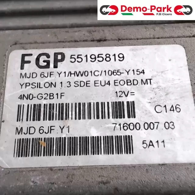 CENTRALINA MOTORE LANCIA YPSILON Lancia YPSILON - 1.3 Mjet 55195819 1