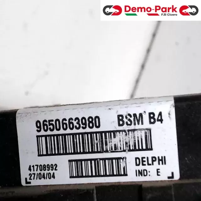 CENTRALINA PORTA FUSIBILI PEUGEOT 206 Peugeot 206 - 1.4 HDI 9650663980 1