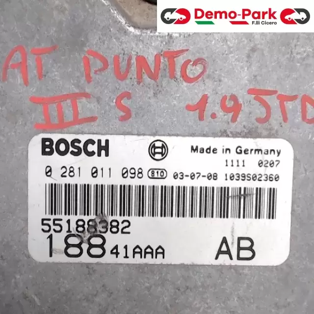 CENTRALINA MOTORE FIAT PUNTO  Fiat PUNTO III 1.9 JTD 55188382 1