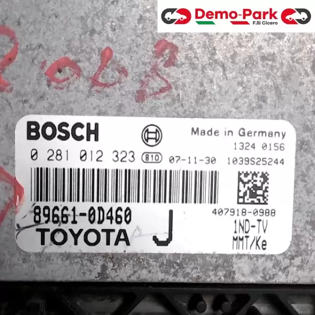 CENTRALINA MOTORE  Toyota YARIS 1.4 D4D II SERIE 89661-0D460 - 0 281 012 323 - 407918 0988 2