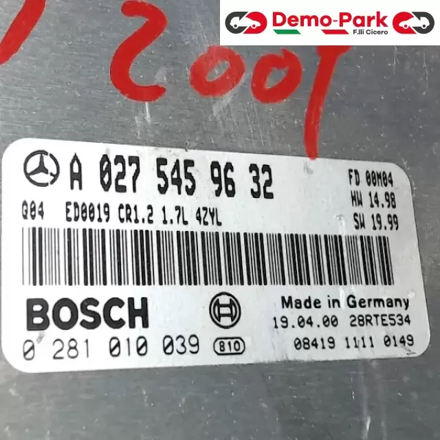 CENTRALINA MOTORE MERCEDES-BENZ CLASSE A Mercedes-benz CLASSE A - 170  CDI A0275459632 1