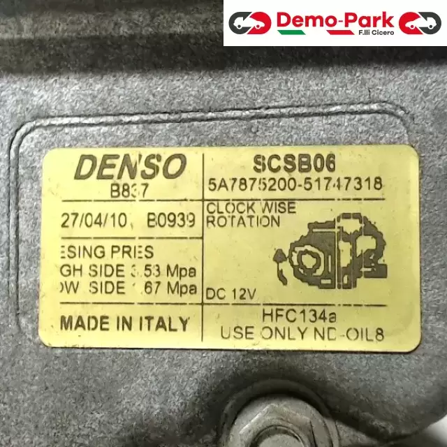 COMPRESSORE FIAT PUNTO III SERIE Fiat PUNTO III 1.2 000517473180 2