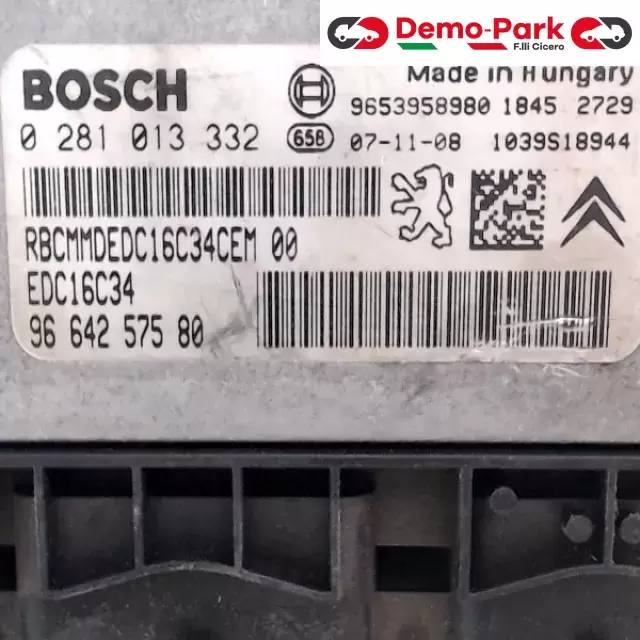 CENTRALINA PEUGEOT 308 1.6 HDI Peugeot 308 - 1.6 HDI O 281 013 332   EDC16C34 1