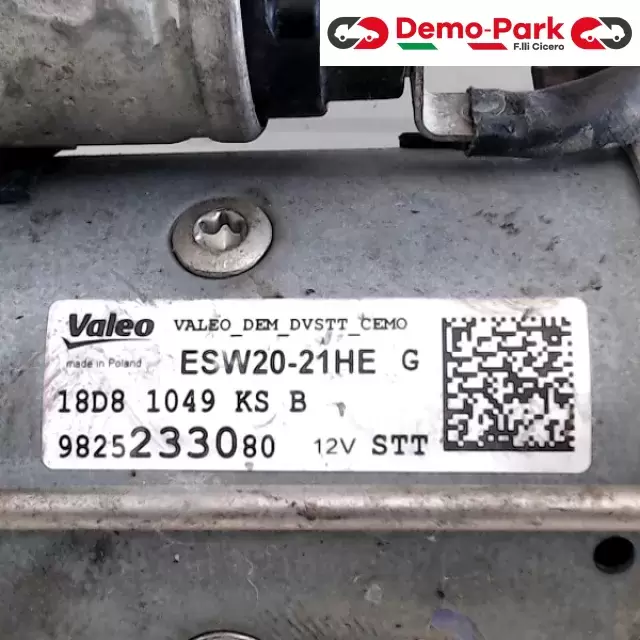 MOTORINO D'AVVIAMENTO PEUGEOT 308 Peugeot 308 1.5 HDI SW 9825233080 2