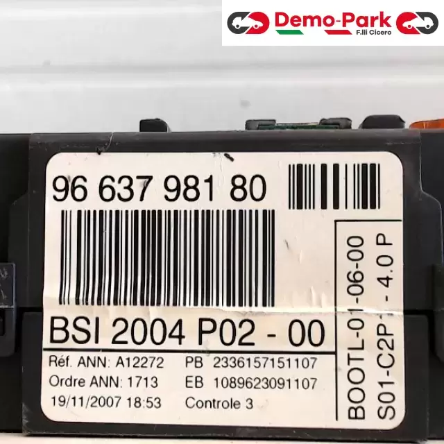 MODULO BSI PEUGEOT 308 1.6 Peugeot 308 - 1.6 HDI 96 637 981 80 1