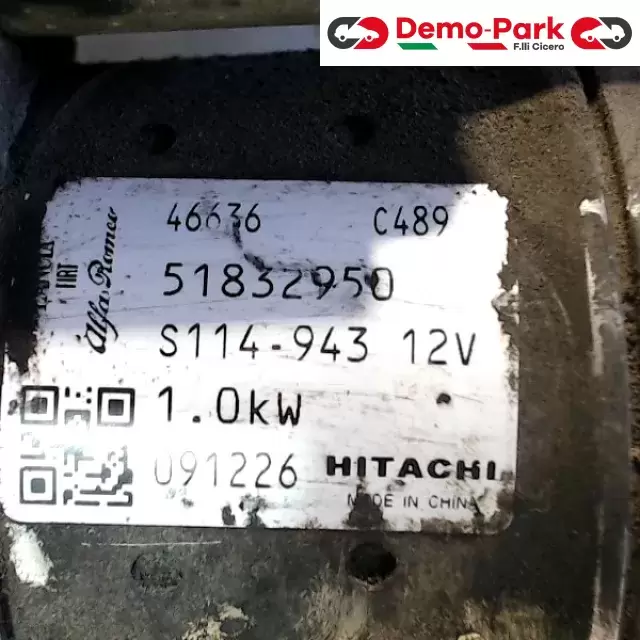 MOTORINO D'AVVIAMENTO GRANDE PUNTO EVO Fiat G. PUNTO EVO 1.4 B 51832950 / S114.943 2