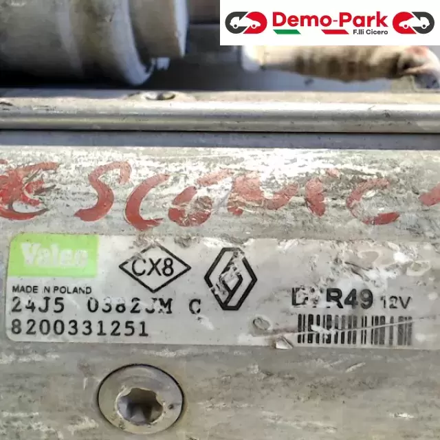 MOTORINO D'AVVIAMENTO RENAULT SCENIC Renault SCENIC 1.9 24J5 0382 JM C / 8200331251 2