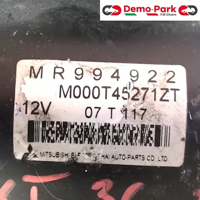 MOTORINO D'AVVIAMENTO MITSUBISHI COLT 3CIL. Mitsubishi COLT M000T45271ZT 2
