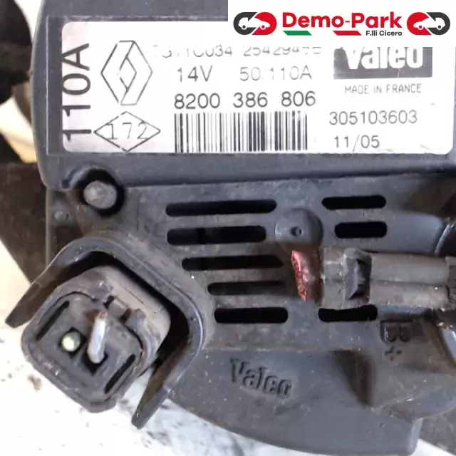 ALTERNATORE RENAULT CLIO 1.5 DCI 110A Renault CLIO  1.5 DCI 8200 386 806 2