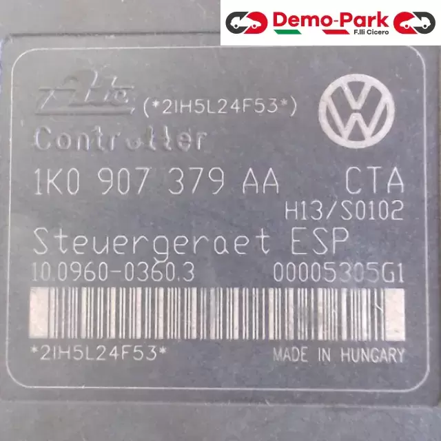 GRUPPO ABS VW GOLF 5 2.0 TDI Volkswagen GOLF 5 2.0 TDI 1K0 907 379 AA 1