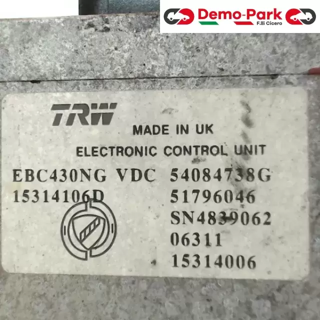 GRUPPO ABS ALFA 159 2.4 JTD Alfa Romeo 159 - 2.4 JTD EBC430NG / 15314106D 1