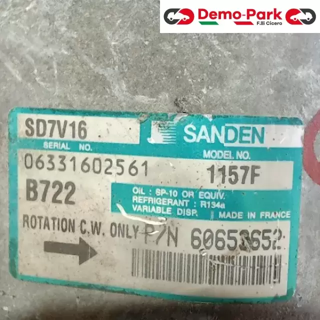 COMPRESSORE A/C ALFA 147 1.9JTD Alfa Romeo 147 - 1.9 JTD 60653652 / B722 3