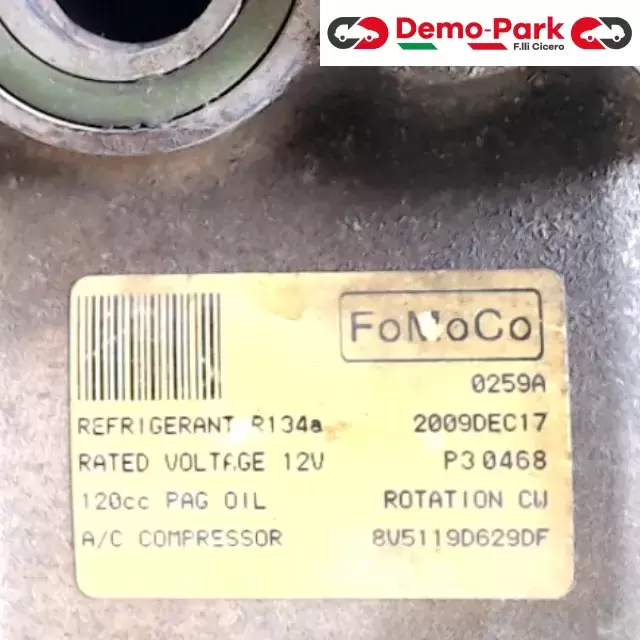 COMPRESSORE A/C FORD FIESTA 1.4 HDI Ford FIESTA  1.4 HDI 8V5119D629DF 3