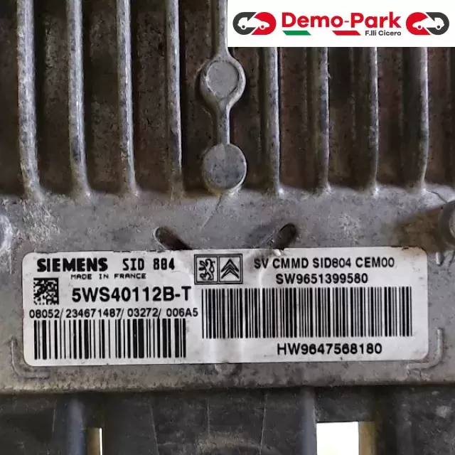 CENTRALINA MOTORE PEUGEOT / CITROEN SIEMENS CitroЁn C3  1.4 HDI 5WS40112B-T / SW9651399580 / HW9647568180 1