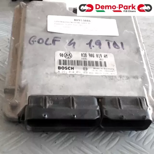 CENTRALINA MOTORE GOLF IV Volkswagen GOLF 4 - 1.9 TDI BOSCH 0 281 010 091  038 906 019 AM 1