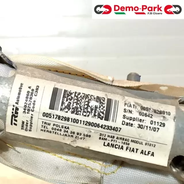AIRBAG LATERALE SX A TENDINA Fiat 500 00517829810 1
