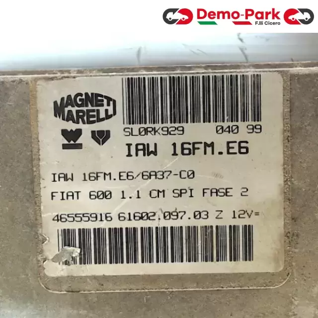 CENTRALINA MOTORE Fiat 600 1.1 IAW 16FM.E6  46555916 1