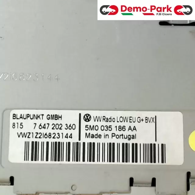 AUTORADIO ORIGINALE  Volkswagen GOLF 5M0 035 186 AA 2