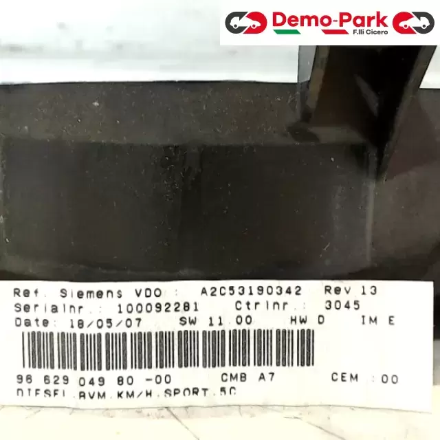 QUADRO STRUMENTI Peugeot 207 - 1.6 HDI A2C53065549 3