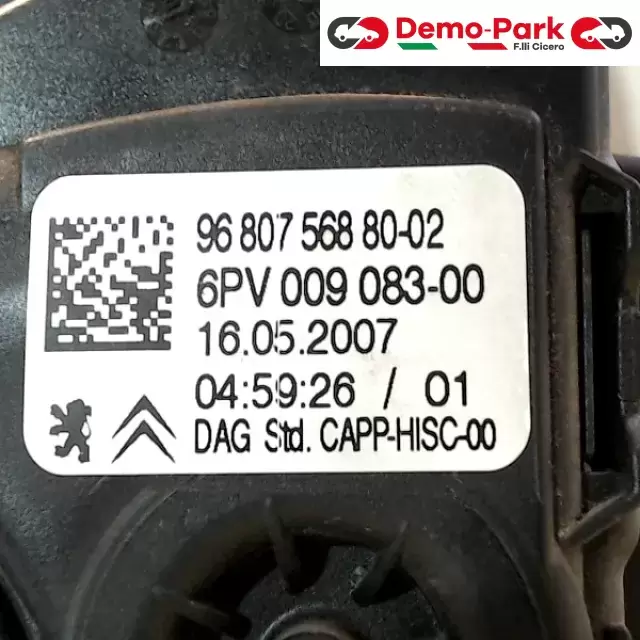 PEDALE ACCELERATORE Peugeot 207 - 1.6 HDI 6PV 009 083-00 1