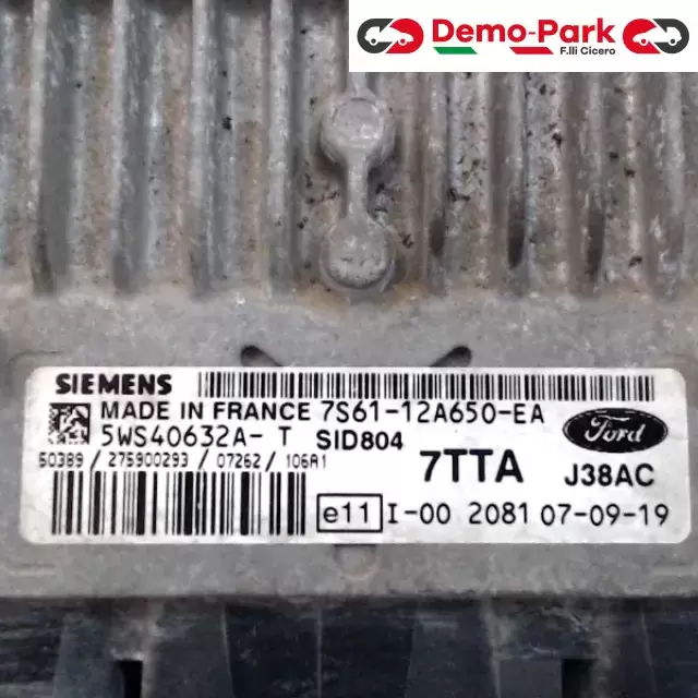 CENTRALINA MOTORE FORD Ford FIESTA 1.4 HDI 7S61-12A650-EA / 5WS40632A-T / SID804 1