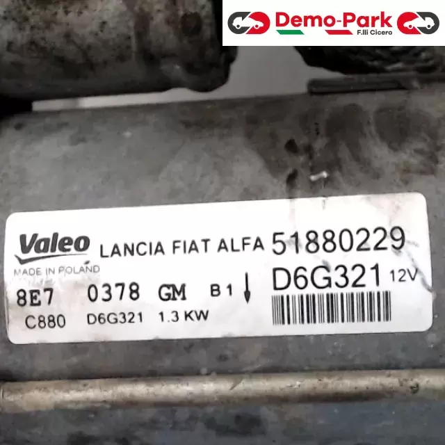 MOTORINO D'AVVIAMENTO Fiat FIORINO - 1.3 Mjet 51880229 3