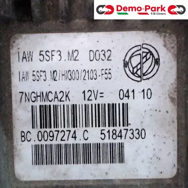 CENTRALINA MOTORE Fiat GRANDE PUNTO EVO 1.4 B 51847330  1