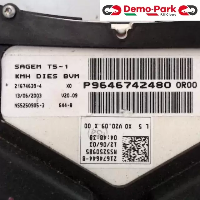 QUADRO STRUMENTI Peugeot 307 - 1.4 HDI P9646742480 2