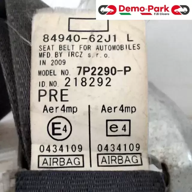 CINTURA SICUREZZA ANT. SX 5PORTE Suzuki SWIFT 84920-62J1 L 3