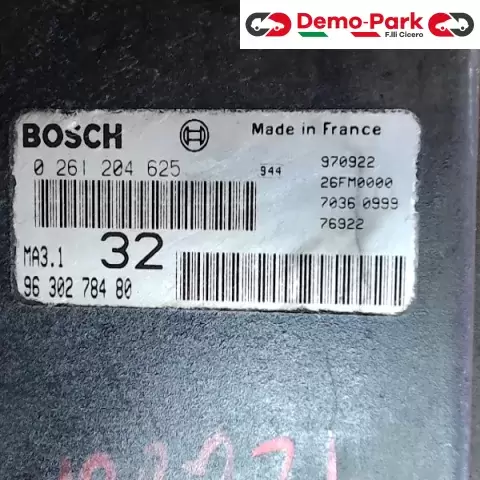 CENTRALINA MOTORE Peugeot 106 BOSCH 0 261 204 625   MA3.1  9630278480 0